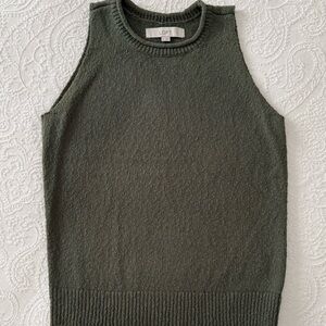 LOFT Olive Green Sleeveless Sweater